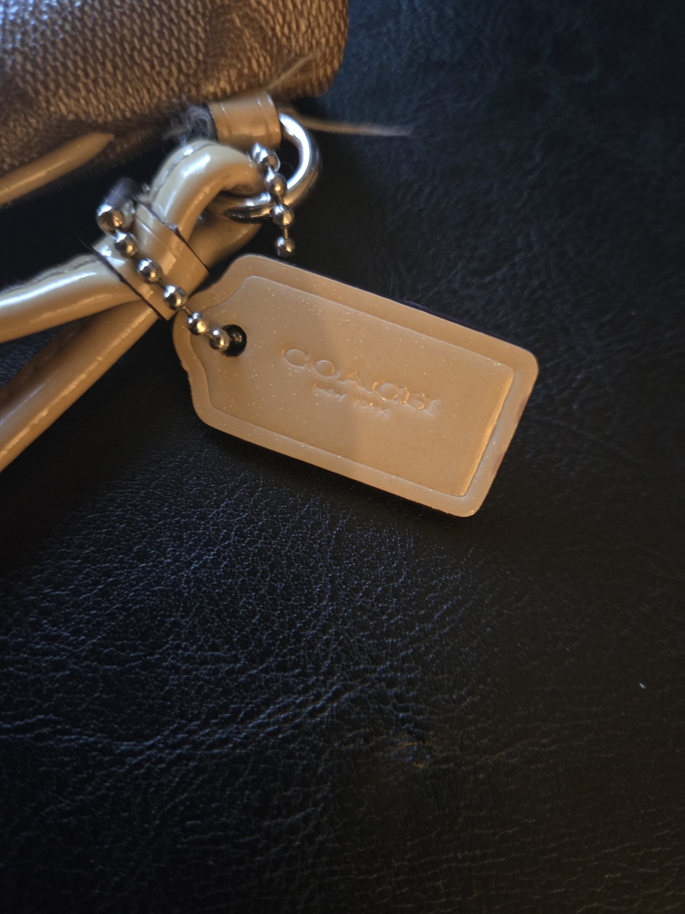 Coach Wristlet in Signature Canvas - Khaki/Tan (6 Card Slots) - Picture 3 of 9